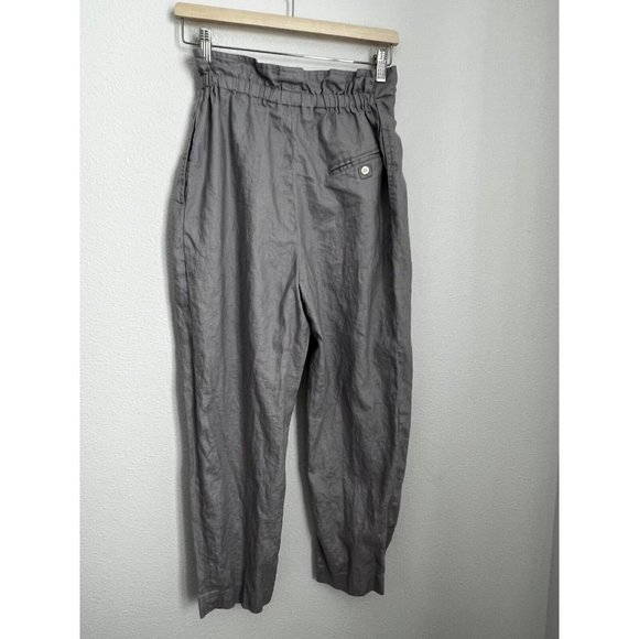 Vintage Chaus Linen High Waist Pleated Neutral Trouser Pants Gray 90s Size 10P - Picture 4 of 8